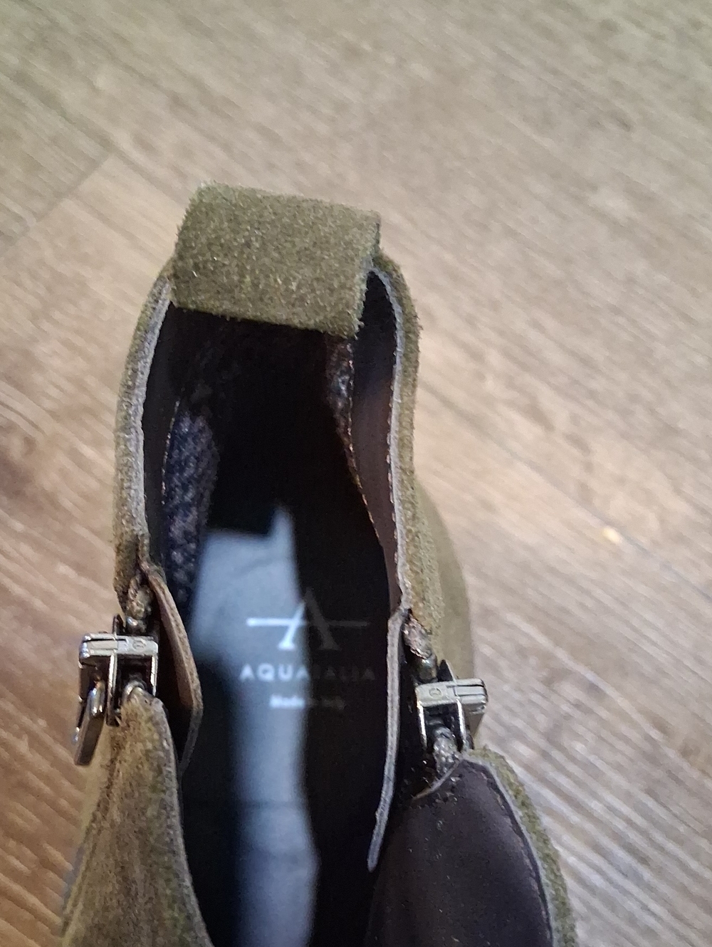 Aquatalia Suede Fantina Ankle Boots in Olive Green - Picture 6 of 8